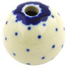 Polish Pottery Bead 1" Blue Polka Dot