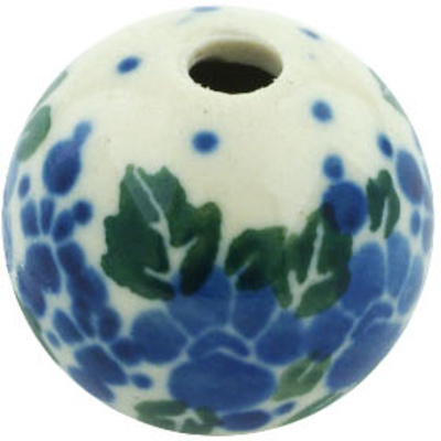 Polish Pottery Bead 1&quot; Blue Speckle Garland