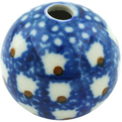 Polish Pottery Bead 1&quot; Brown Eyed Peacock
