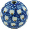 Polish Pottery Bead 1&quot; Brown Eyed Peacock