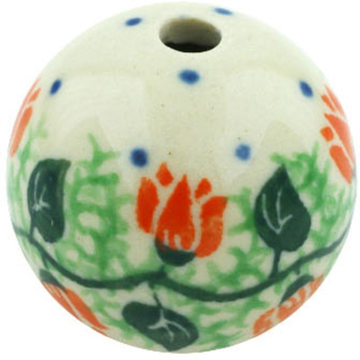 Polish Pottery Bead 1&quot; Butterfly Vine