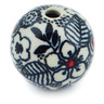 Polish Pottery Bead 1&quot; Classic Black And White UNIKAT