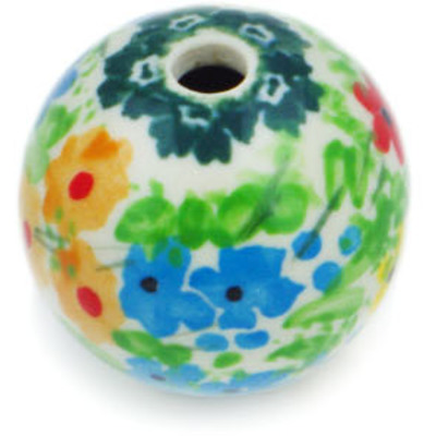 Polish Pottery Bead 1&quot; Colors Of The Wind UNIKAT