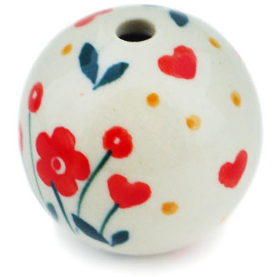 Polish Pottery Bead 1&quot; Cute As A Button UNIKAT