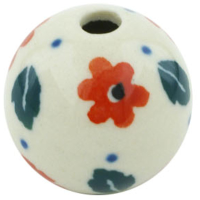 Polish Pottery Bead 1&quot; Flower Speckle
