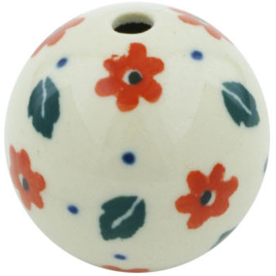 Polish Pottery Bead 1&quot; Flower Speckle