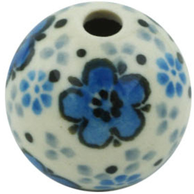Polish Pottery Bead 1&quot; Flowing Blues