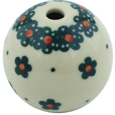 Polish Pottery Bead 1&quot; Forever Green