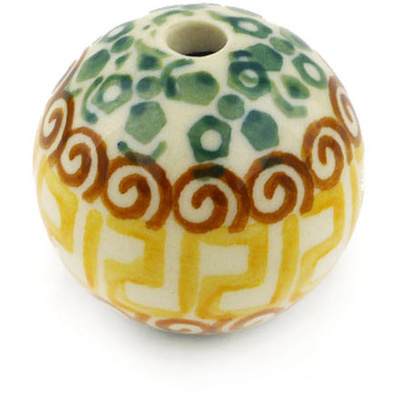 Polish Pottery Bead 1&quot; Grecian Sea