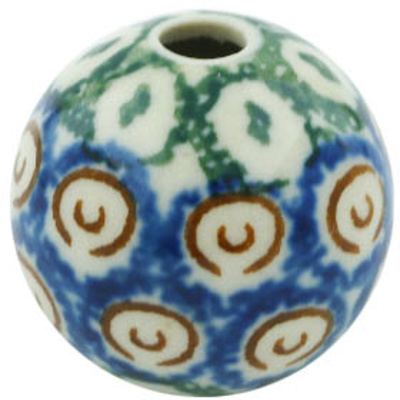 Polish Pottery Bead 1&quot; Green Apple