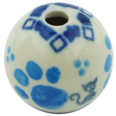 Polish Pottery Bead 1&quot; Kitty Love