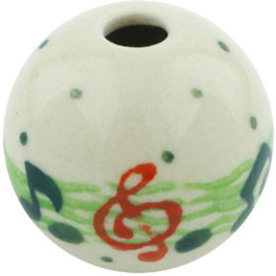 Polish Pottery Bead 1&quot; Musical Dance