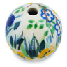 Polish Pottery Bead 1&quot; Peaceful Garden UNIKAT