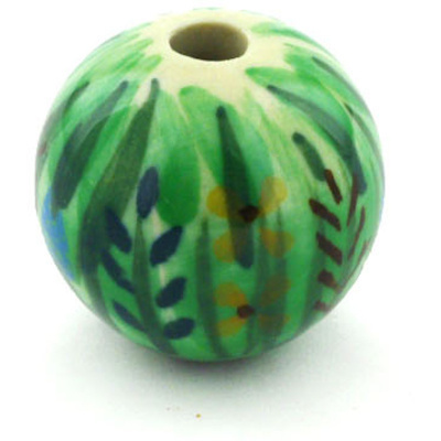 Polish Pottery Bead 1&quot; Prairie Land UNIKAT