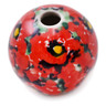 Polish Pottery Bead 1&quot; Savvy Scarlet UNIKAT