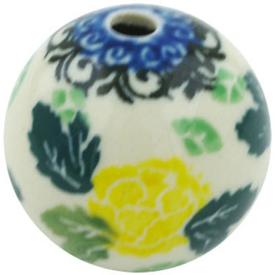 Polish Pottery Bead 1&quot; Sweet Heart Yellow