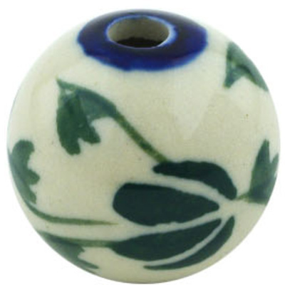 Polish Pottery Bead 1&quot; Weeping Tulips