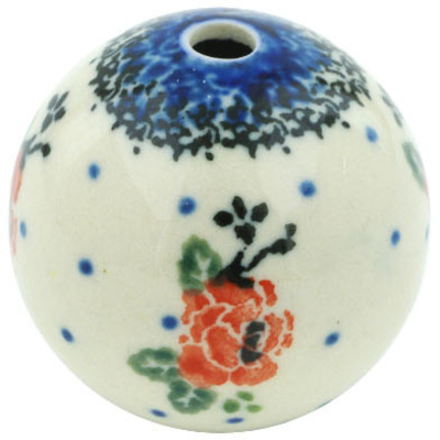 Polish Pottery Bead 1&quot; Wild Rose