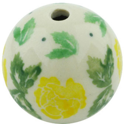 Polish Pottery Bead 1&quot; Yellow Rose