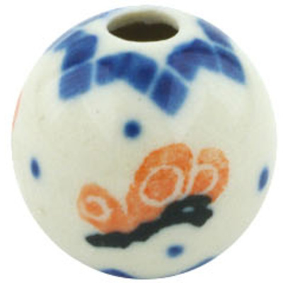 Polish Pottery Bead &frac34;-inch Butterfly In The Tulips