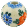 Polish Pottery Bead &frac34;-inch Cherry Blossoms