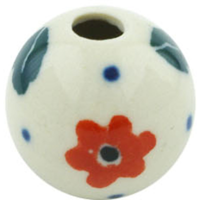Polish Pottery Bead &frac34;-inch Flower Speckle