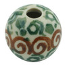 Polish Pottery Bead &frac34;-inch Grecian Sea