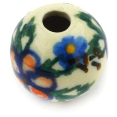 Polish Pottery Bead &frac34;-inch Lancaster Rose