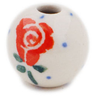 Polish Pottery Bead &frac34;-inch Single Rose