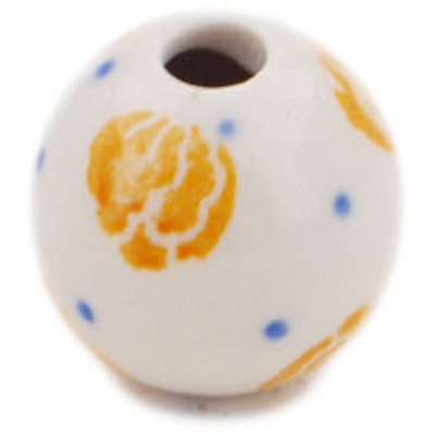 Polish Pottery Bead &frac34;-inch Spring Flowers