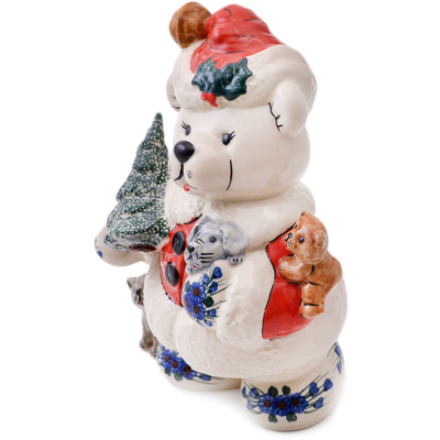Polish Pottery Bear Figurine 11&quot; Poppy Punches