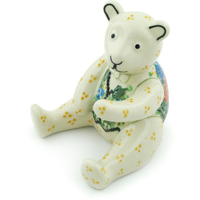 Polish Pottery Bear Figurine 5&quot; Amazing Ideal UNIKAT