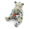 Polish Pottery Bear Figurine 5&quot; Hint Of Poppies UNIKAT