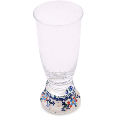 Polish Pottery Beer Glass 18 oz Floral Explosion