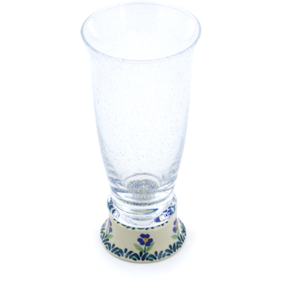 Polish Pottery Beer Glass 19 oz Mariposa Lily