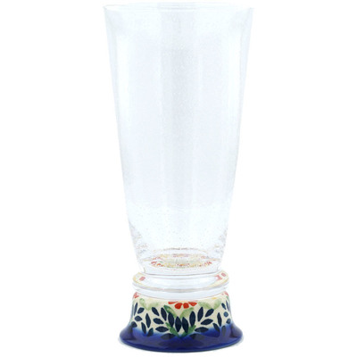 Polish Pottery Beer Glass Wave Of Flowers
