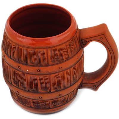 Polish Pottery Beer Mug 19 oz Brown