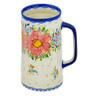 Polish Pottery Beer Mug 34 oz Aster UNIKAT