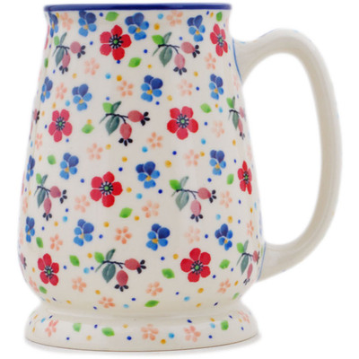 Polish Pottery Beer Mug 34 oz Spring Meadow UNIKAT