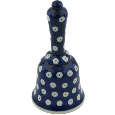 Polish Pottery Bell Figurine 6&quot; Blue Eyes