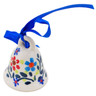 Polish Pottery Bell Ornament 1&quot; Neon Wreath