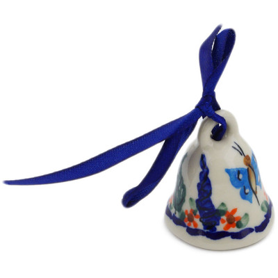 Polish Pottery Bell Ornament 1&quot; Spring Splendor