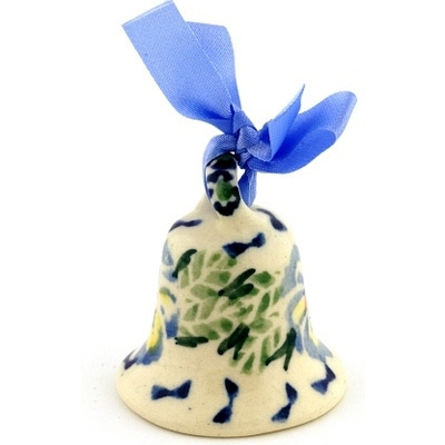 Polish Pottery Bell Ornament 2&quot; Blue Boutiques