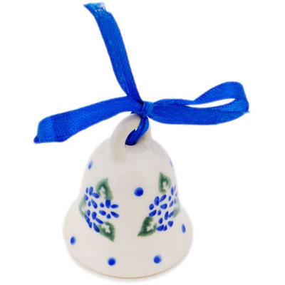 Polish Pottery Bell Ornament 2&quot; Daisy Dollops