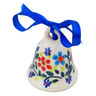 Polish Pottery Bell Ornament 2&quot; Neon Wreath