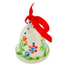 Polish Pottery Bell Ornament 2&quot; Spring Flowers