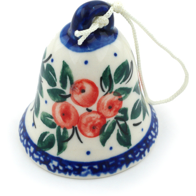 Polish Pottery Bell Ornament 2&quot; UNIKAT