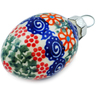 Polish Pottery Bell Ornament 3&quot; Amarillo Meadow UNIKAT