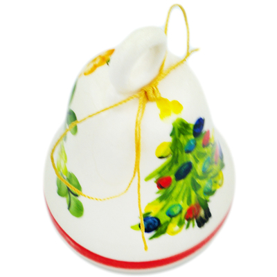 Faience Bell Ornament 3&quot; Blooming Holiday