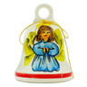 faience Bell Ornament 3&quot; Blooming Roses